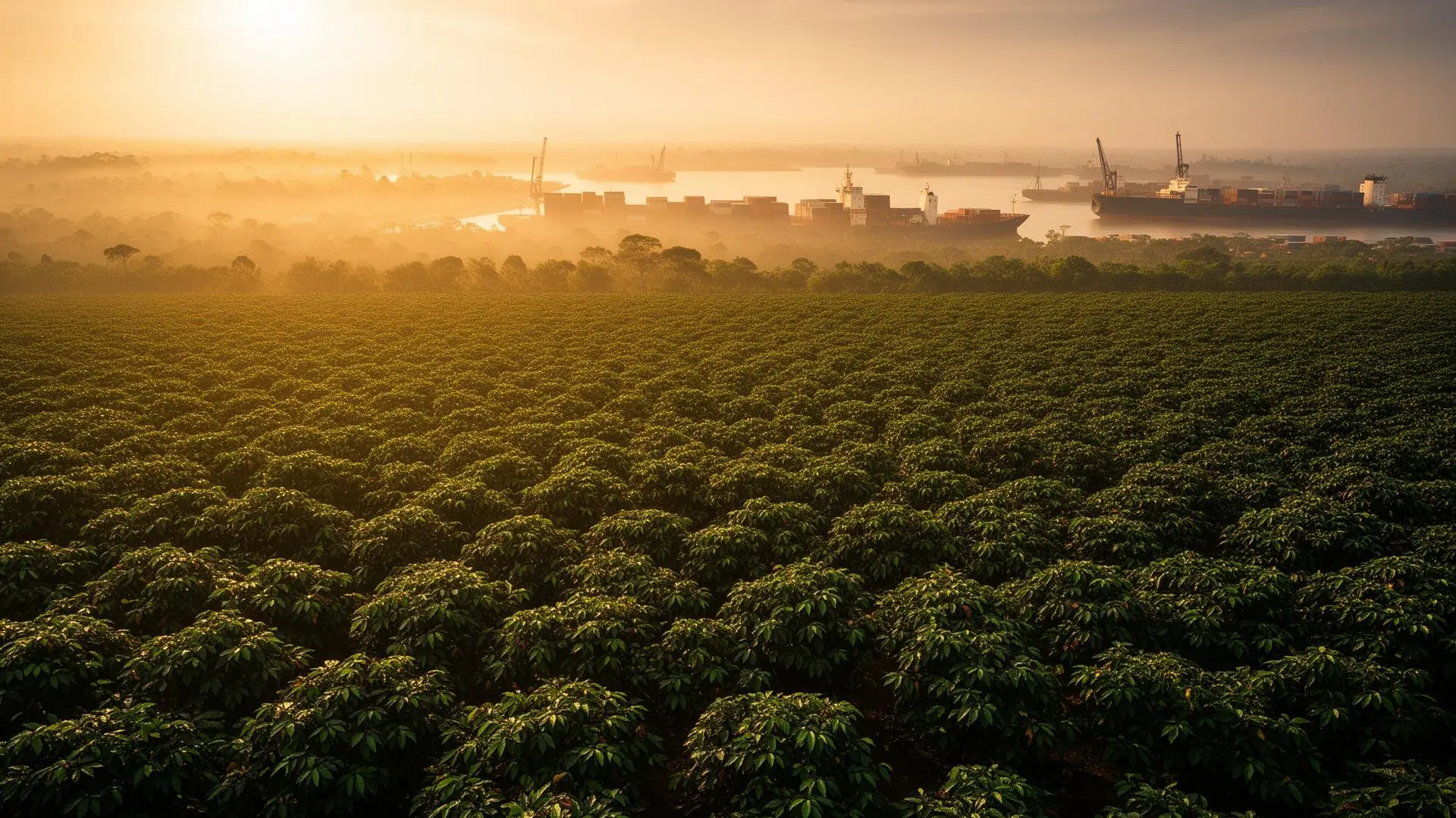 Plantation de cacao et port d'exportation de San Pedro, Côte d'Ivoire — ENASSEY COMMODITIES, négoce de matières premières agricoles ouest-africaines